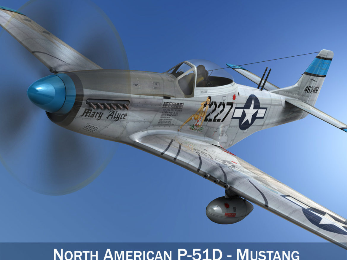 north american p-51d – mustang – mary alyce 3d model 3ds fbx c4d lwo obj 267566