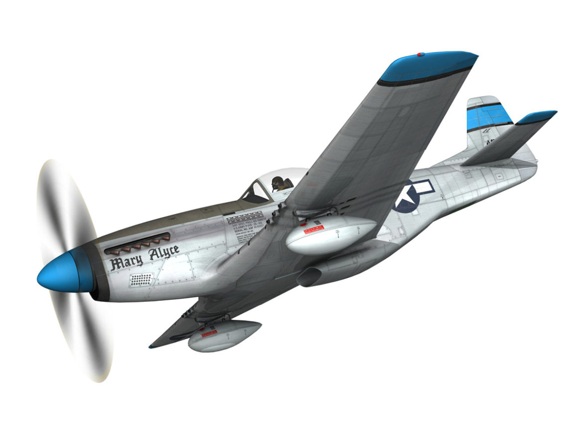 north american p-51d – mustang – mary alyce 3d model 3ds fbx c4d lwo obj 267568