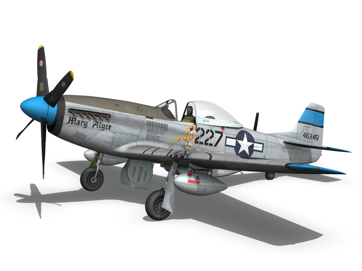 north american p-51d – mustang – mary alyce 3d model 3ds fbx c4d lwo obj 267575