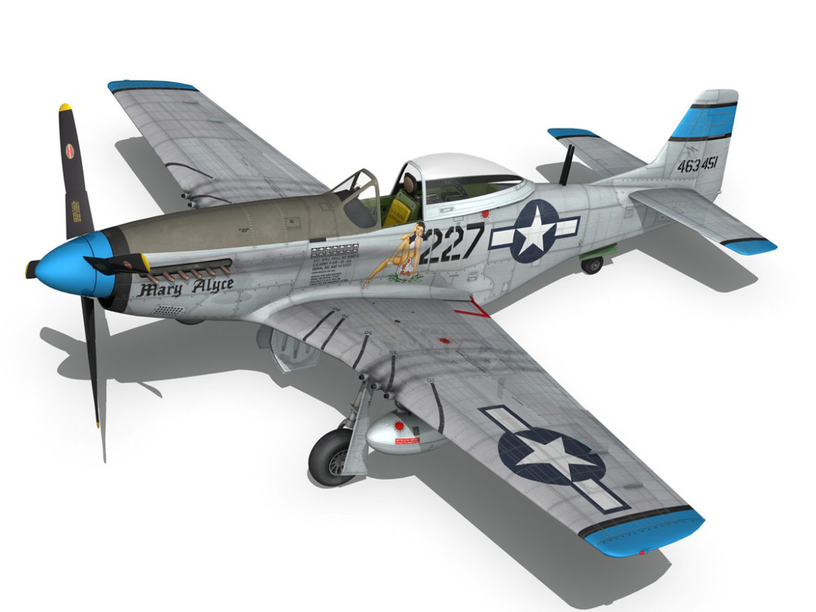 north american p-51d – mustang – mary alyce 3d model 3ds fbx c4d lwo obj 267576