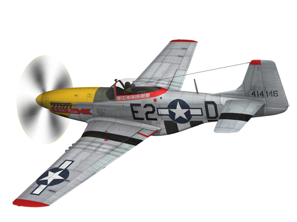 north american p-51d – mustang – detroit miss 3d model 3ds fbx c4d lwo obj 267596