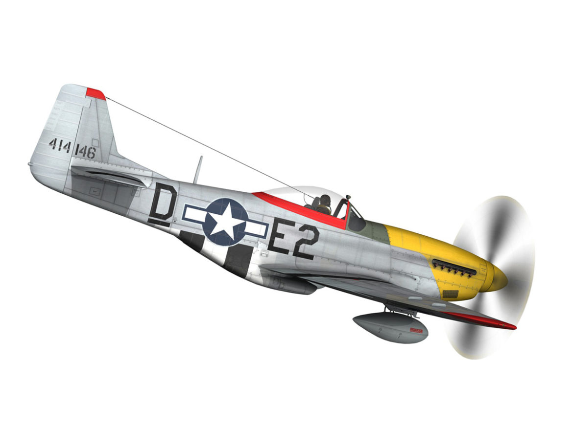 north american p-51d – mustang – detroit miss 3d model 3ds fbx c4d lwo obj 267597