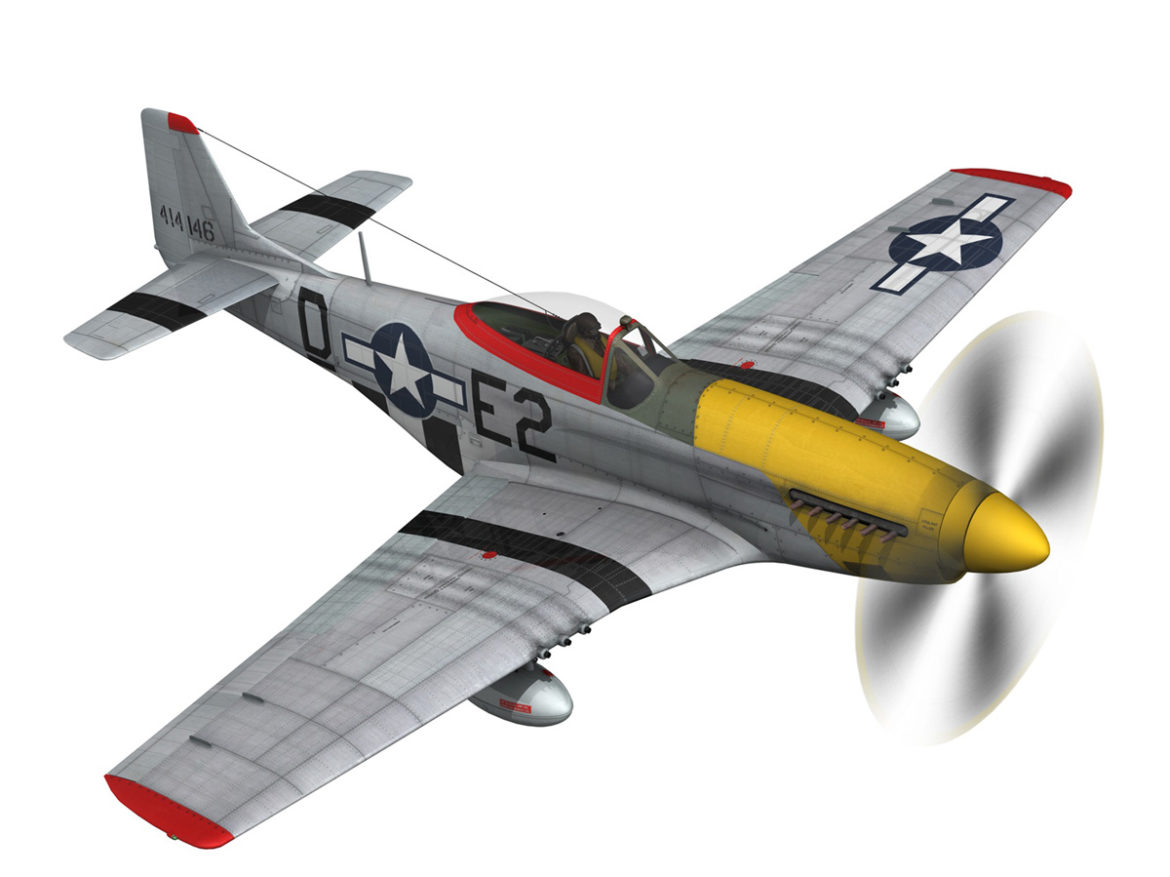 north american p-51d – mustang – detroit miss 3d model 3ds fbx c4d lwo obj 267599