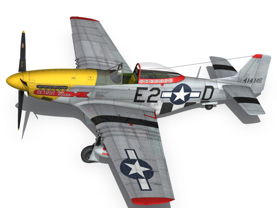 north american p-51d – mustang – detroit miss 3d model 3ds fbx c4d lwo obj 267602