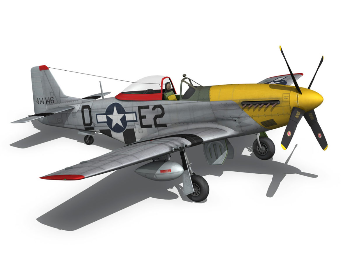 north american p-51d – mustang – detroit miss 3d model 3ds fbx c4d lwo obj 267605