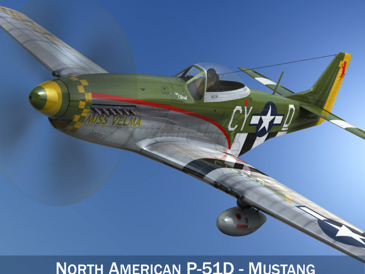 north american p-51d – mustang – miss velma 3d model 3ds fbx c4d lwo obj 267617