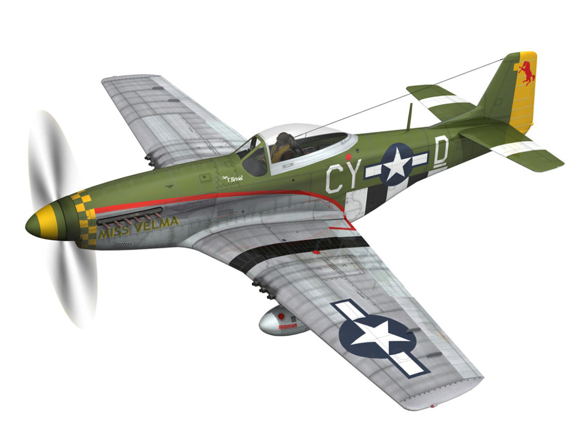 north american p-51d – mustang – miss velma 3d model 3ds fbx c4d lwo obj 267619