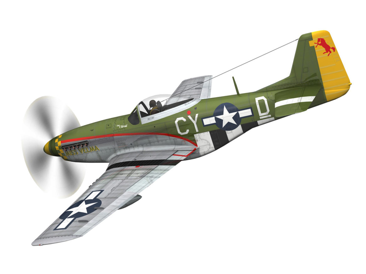 north american p-51d – mustang – miss velma 3d model 3ds fbx c4d lwo obj 267620