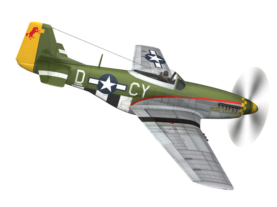 north american p-51d – mustang – miss velma 3d model 3ds fbx c4d lwo obj 267622