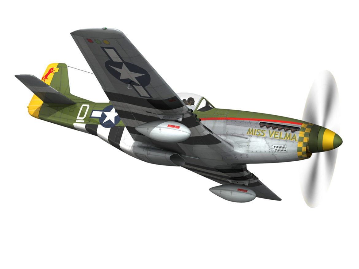 north american p-51d – mustang – miss velma 3d model 3ds fbx c4d lwo obj 267624