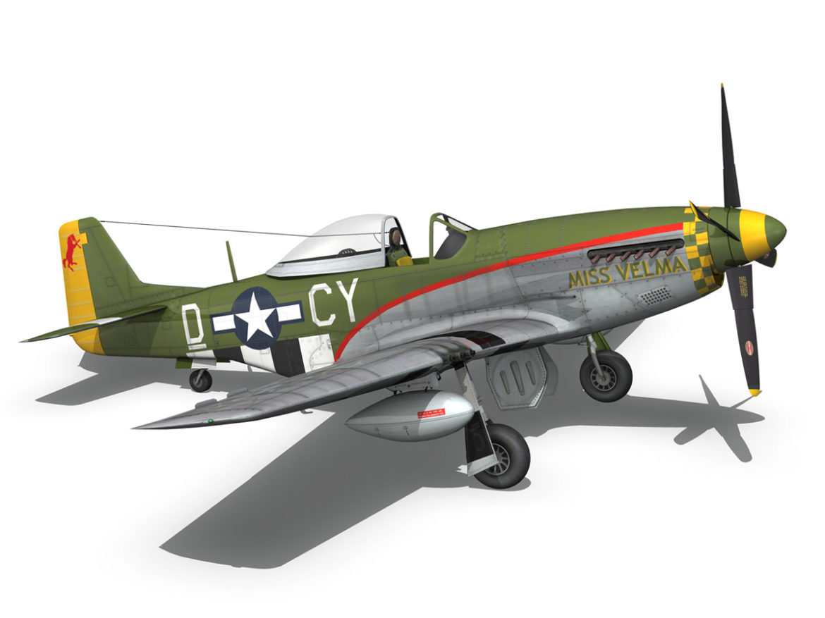 north american p-51d – mustang – miss velma 3d model 3ds fbx c4d lwo obj 267631