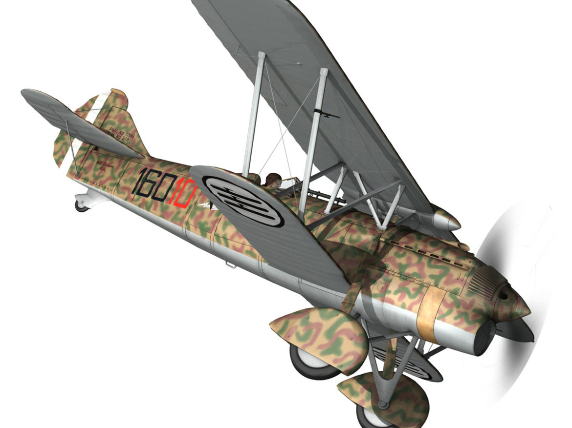 fiat cr.32 – italy airforce – 160 squadriglia 3d model fbx c4d lwo obj 268106