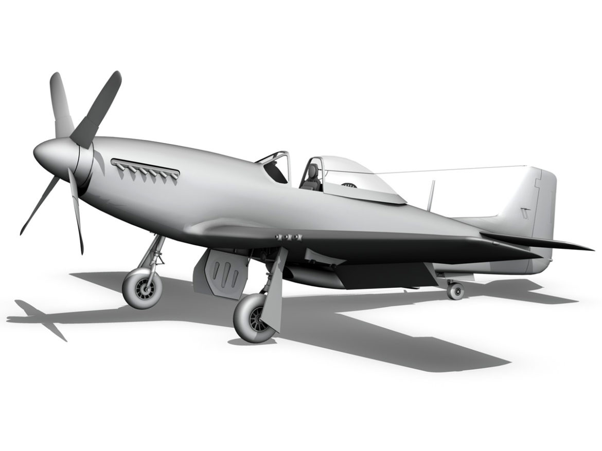 north american p-51d mustang – swedisch airforce 3d model fbx c4d lwo obj 268245