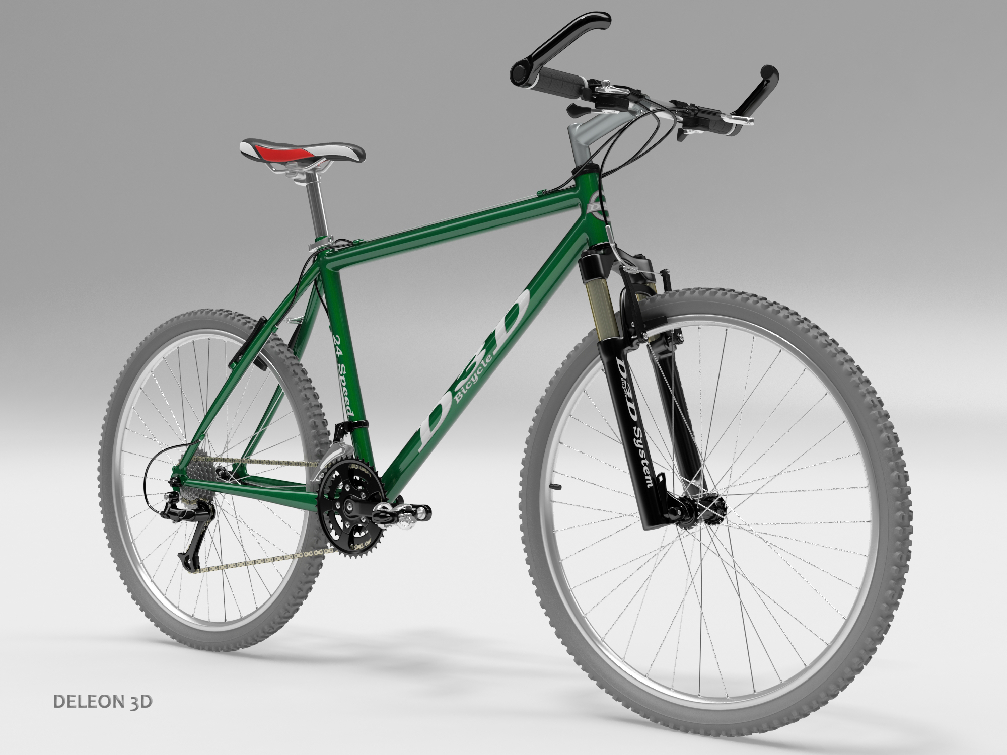 Download Green Mountain Bike 3D Model | FlatPyramid