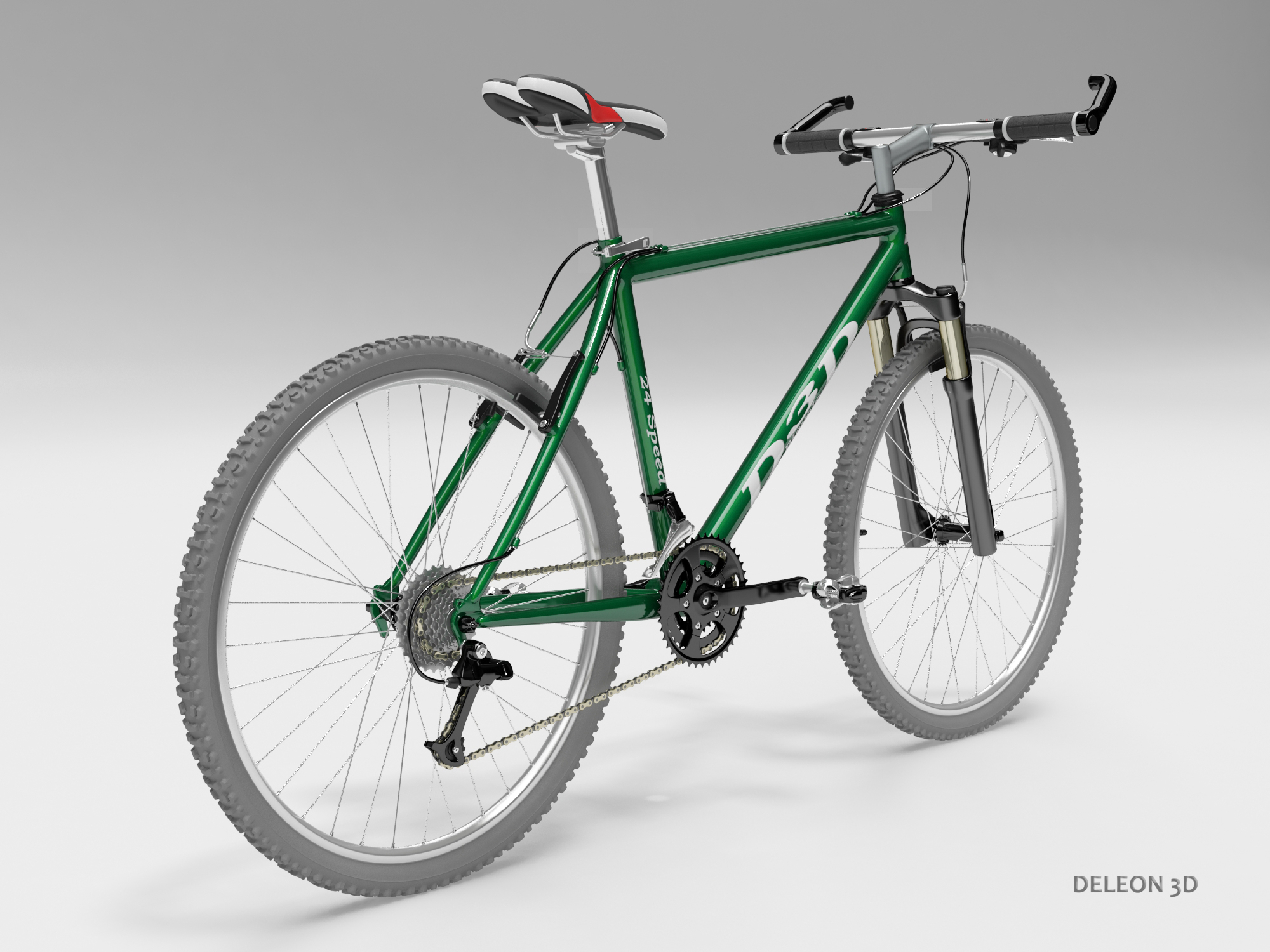 Download Green Mountain Bike 3D Model | FlatPyramid