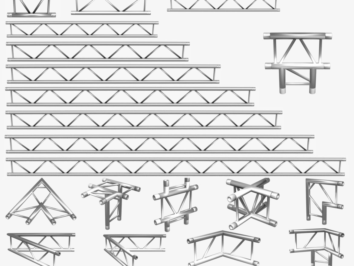 square triangular beam collection 170 modular 3d model 3ds max dxf fbx c4d dae  texture obj 268357
