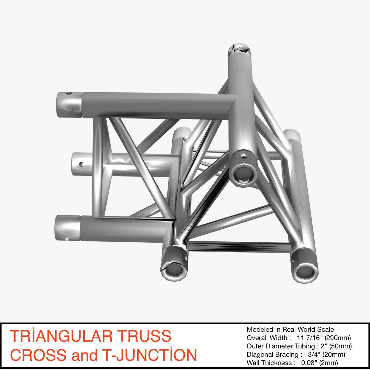 triangular truss cross t junction 84 3d model 3ds max dxf fbx b3d c4d  obj 268951