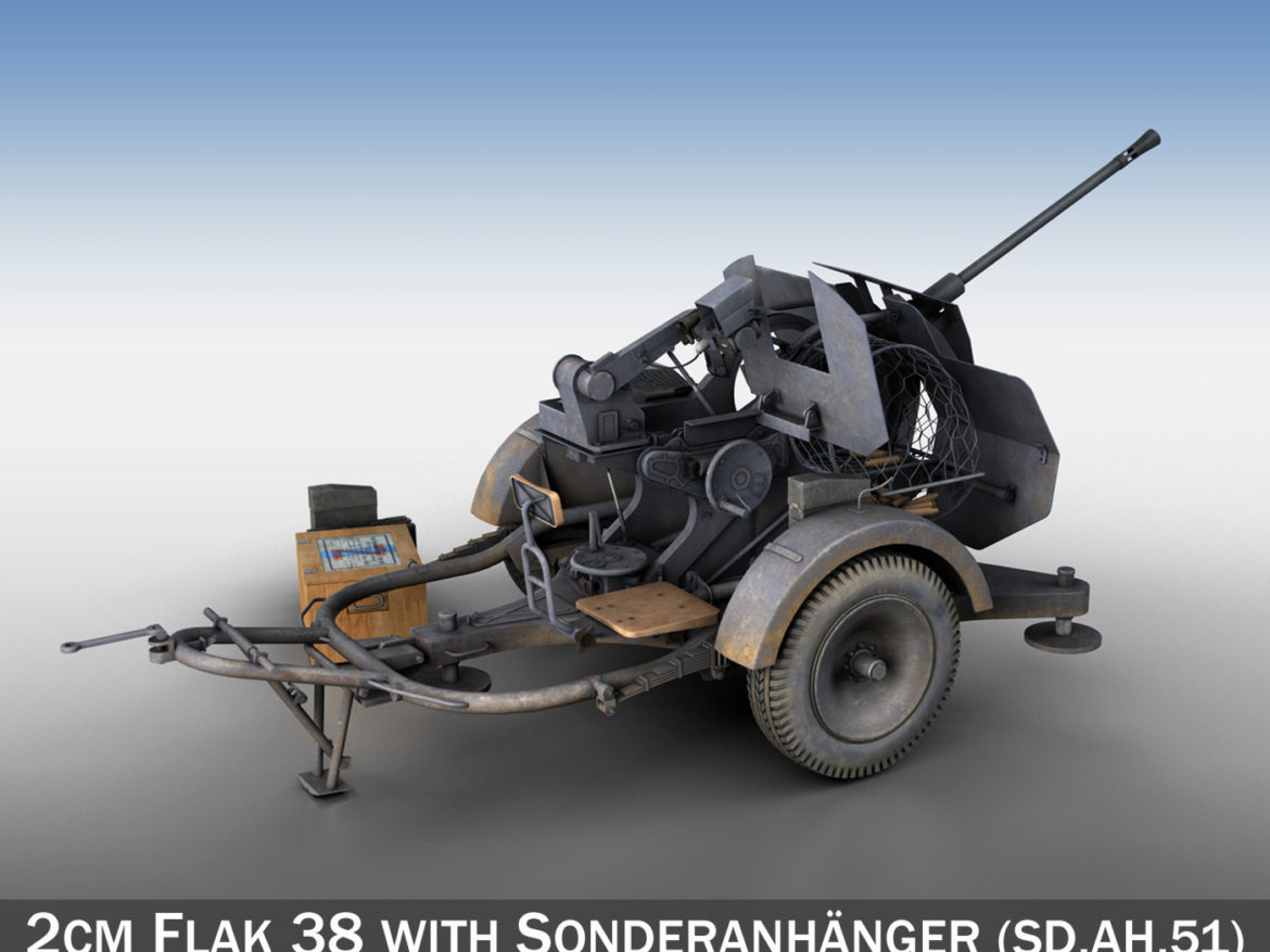 2cm flak 38 with sd.ah 51 – trailer – dhg 3d model 3ds fbx c4d lwo obj 268991