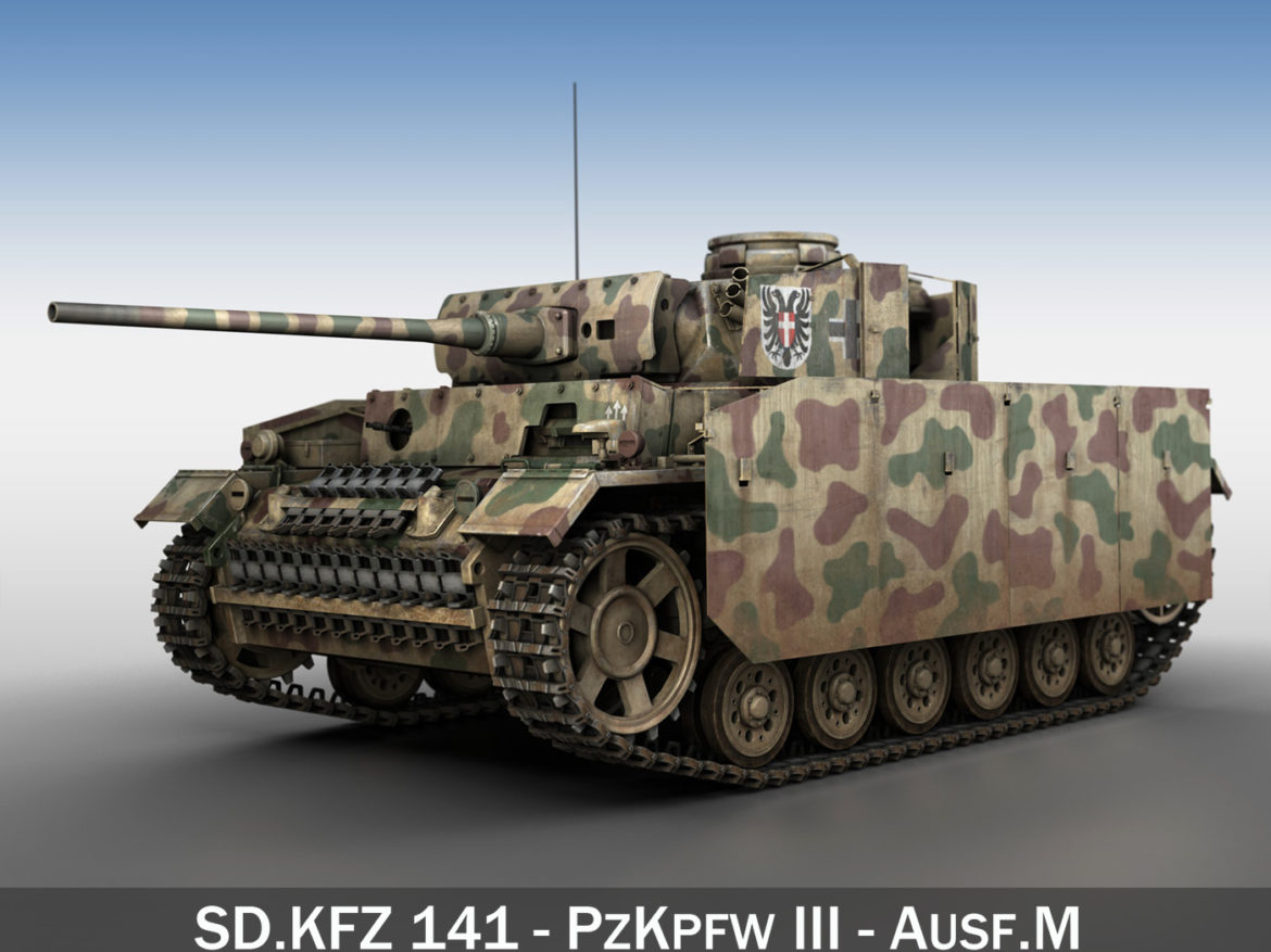 pzkpfw iii – panzer 3 – ausf.m – 413 3d model 3ds c4d lwo obj 269364