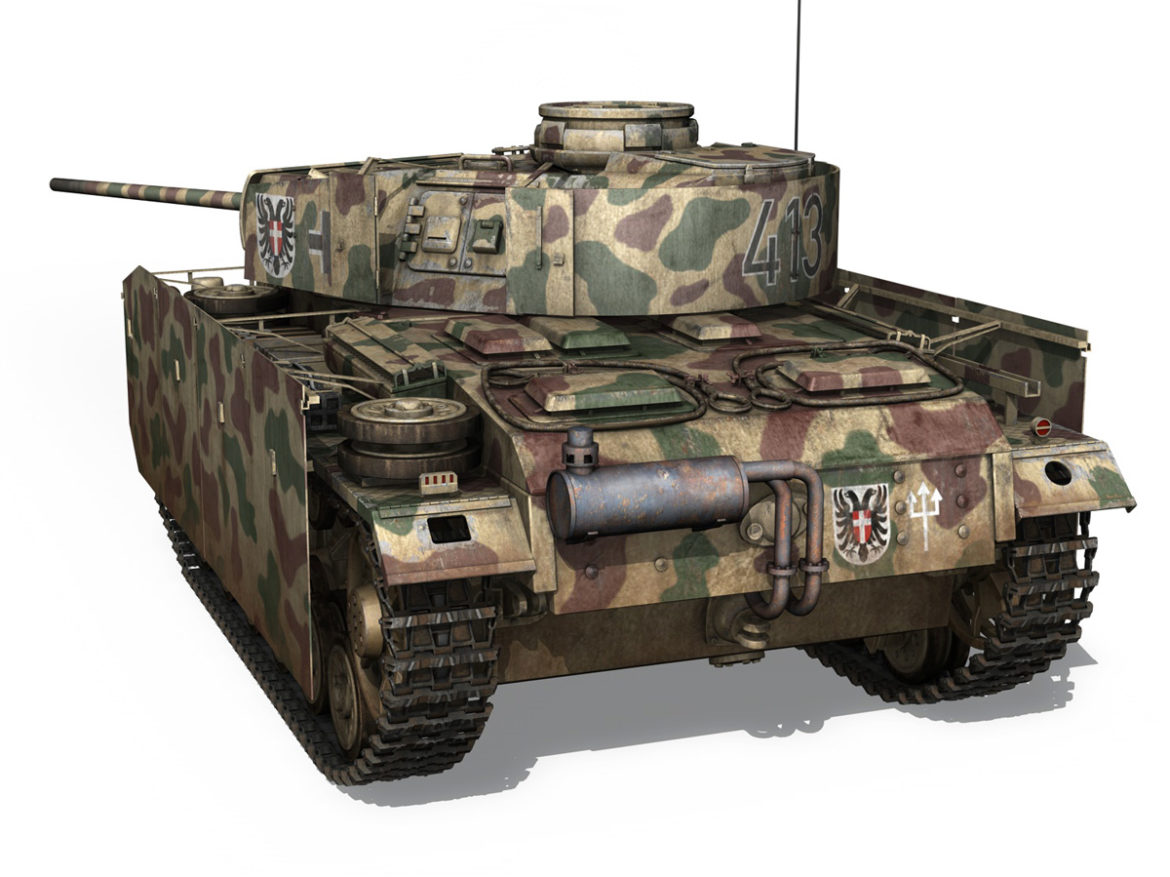 pzkpfw iii – panzer 3 – ausf.m – 413 3d model 3ds c4d lwo obj 269368