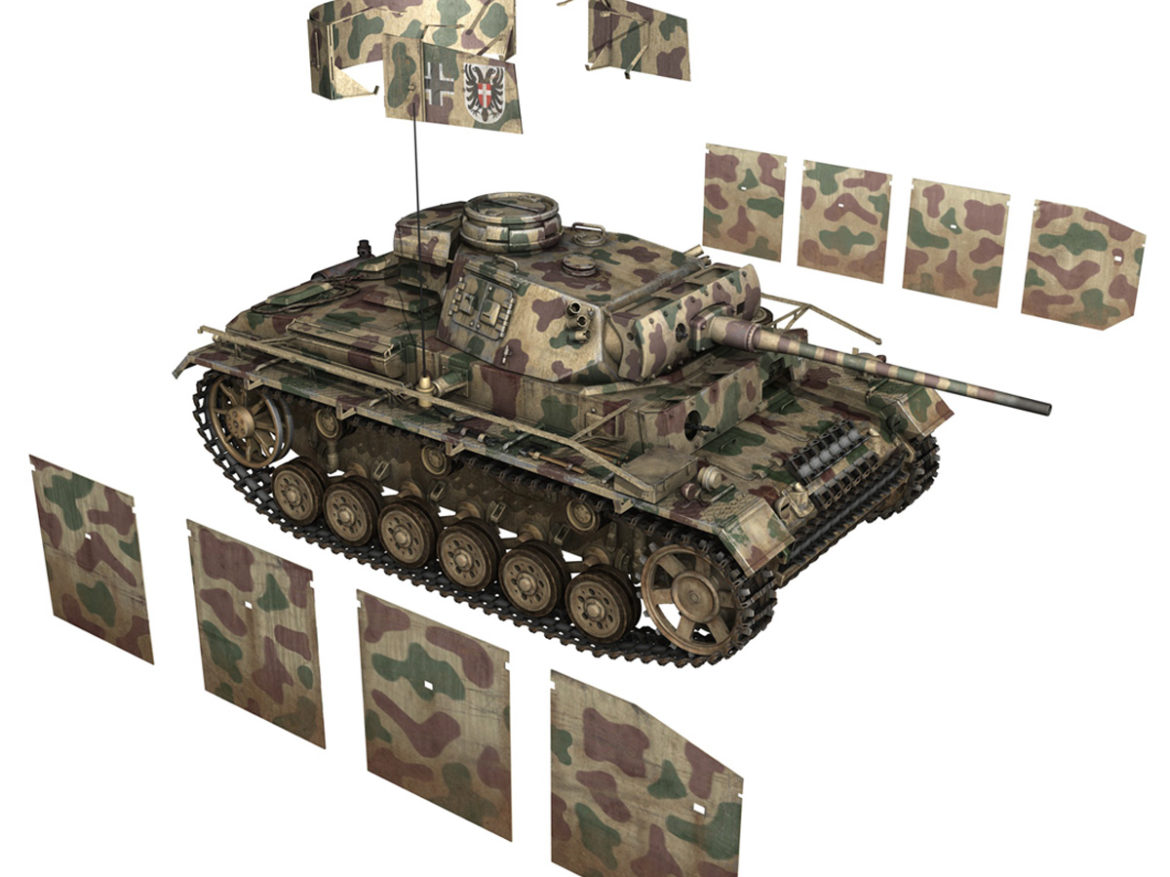 pzkpfw iii – panzer 3 – ausf.m – 413 3d model 3ds c4d lwo obj 269373