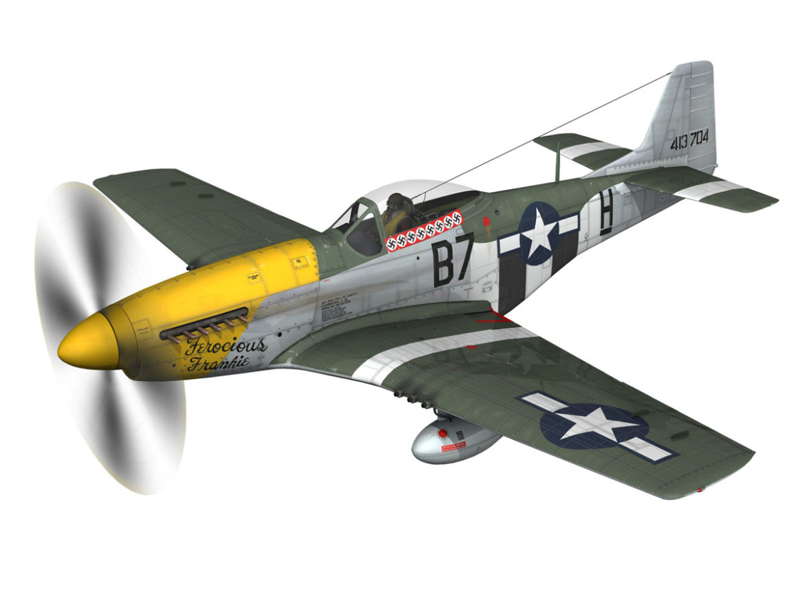 north american p-51d mustang – ferocious frankie 3d model fbx c4d lwo obj 269487