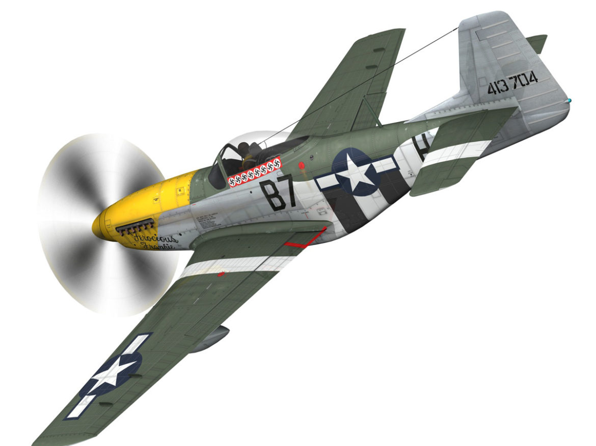 north american p-51d mustang – ferocious frankie 3d model fbx c4d lwo obj 269490