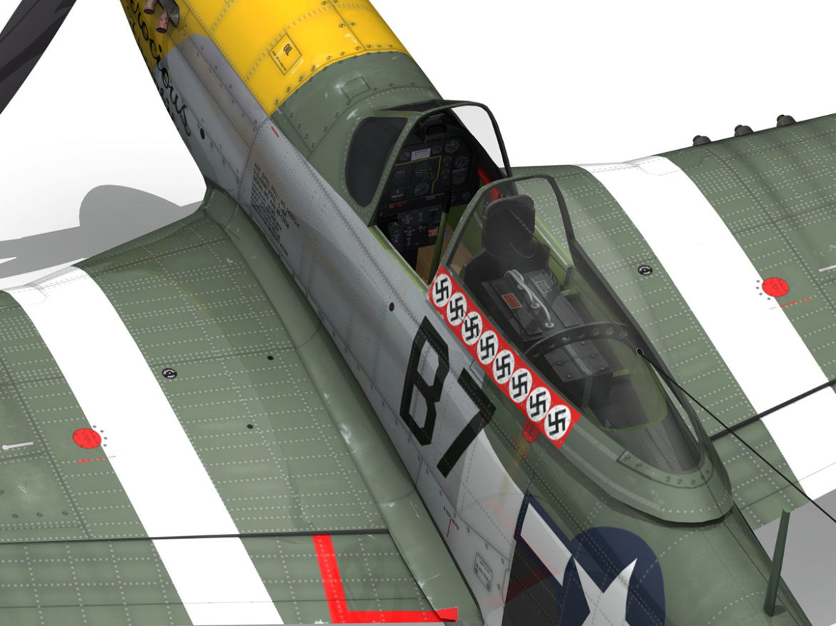 north american p-51d mustang – ferocious frankie 3d model fbx c4d lwo obj 269501