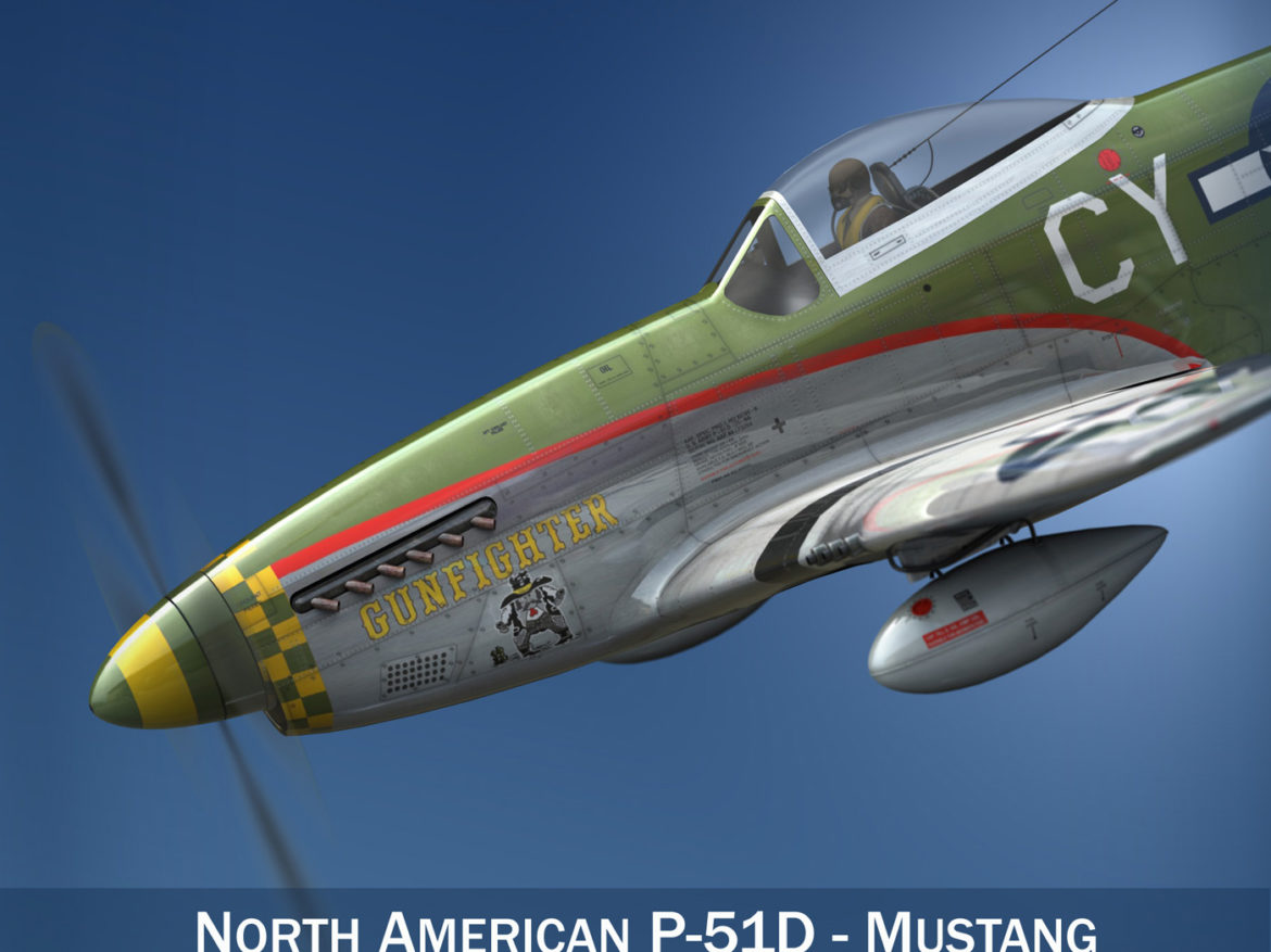 north american p-51d mustang – gunfighter 3d model fbx c4d lwo obj 269568