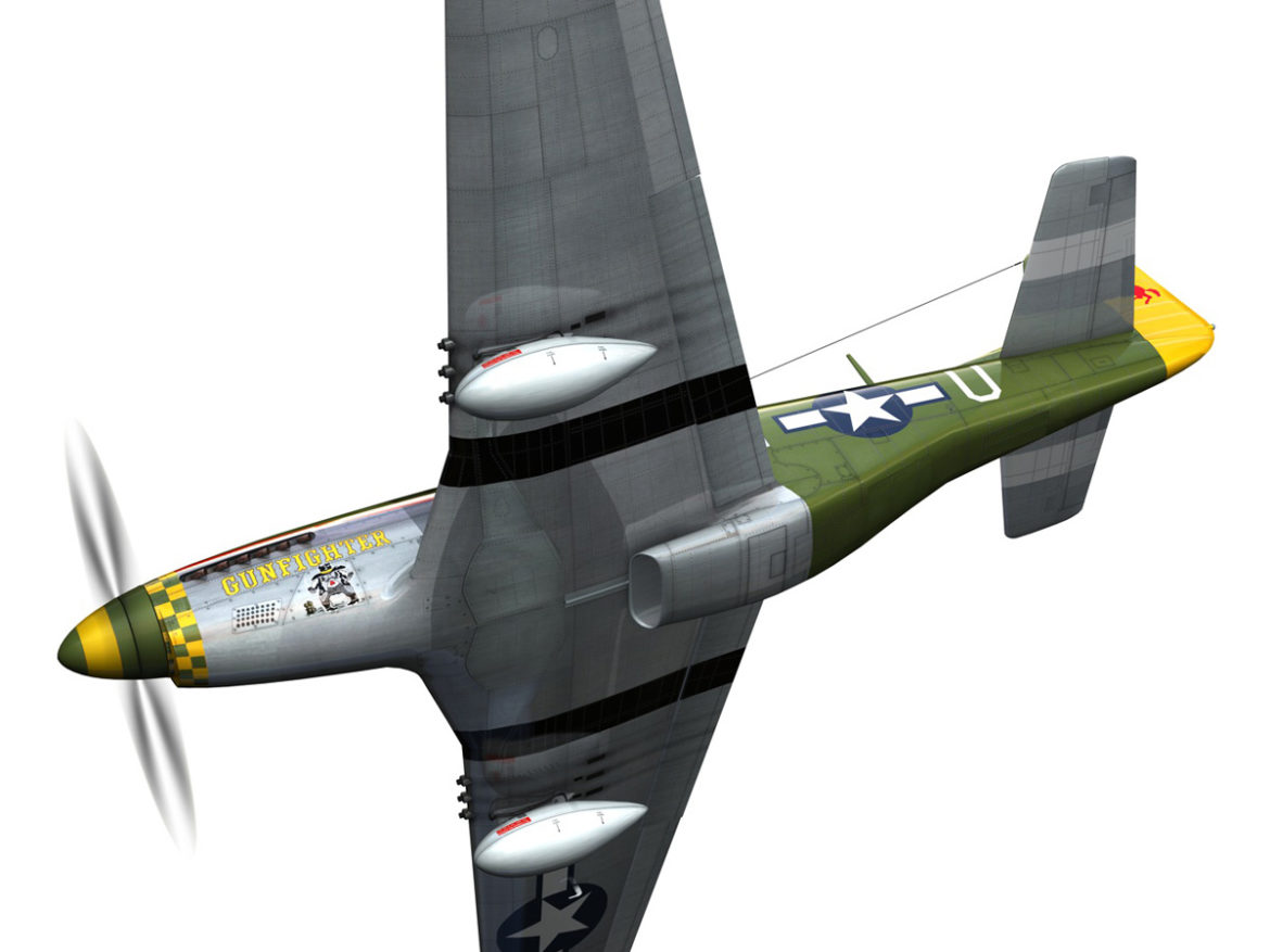 north american p-51d mustang – gunfighter 3d model fbx c4d lwo obj 269570