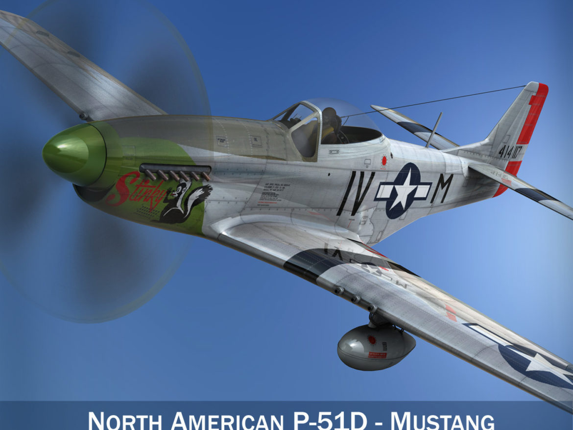 north american p-51d mustang – stinky 3d model fbx c4d lwo obj 269595