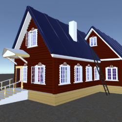 russian wooden house in siberian village 3d model fbx 269910