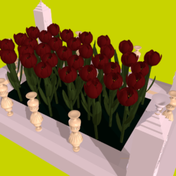 flowers – red tulips in the flowerbed 3d model fbx 269932