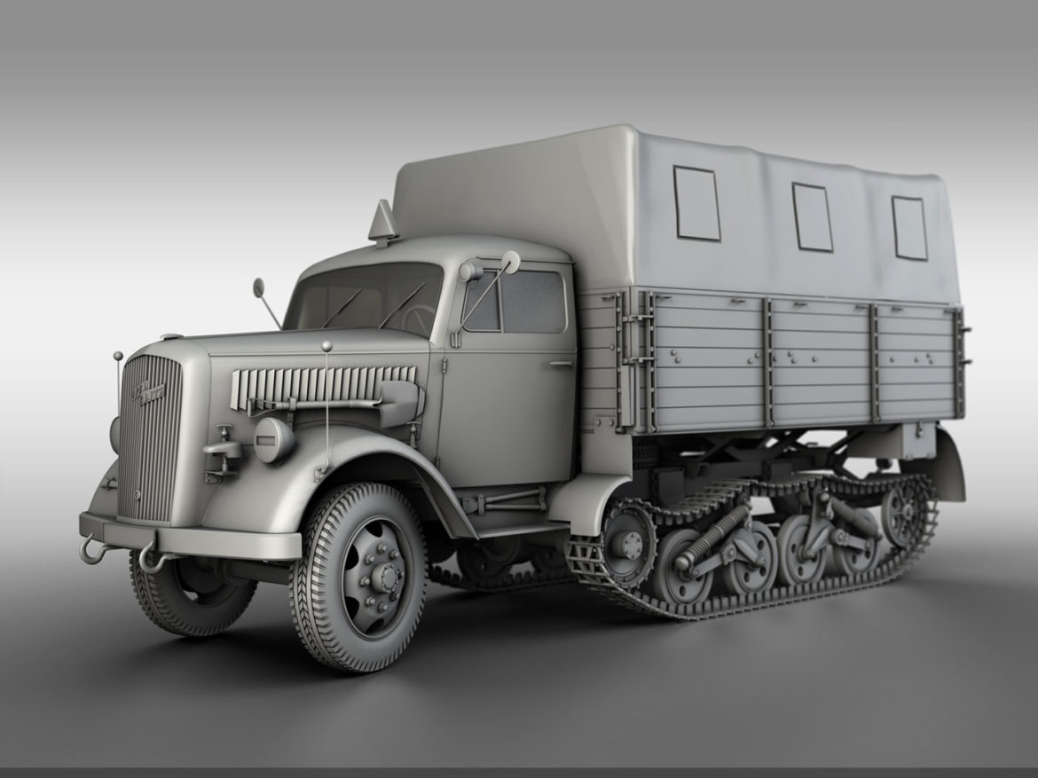 opel blitz maultier – half-truck cargo truck 3d model 3ds fbx c4d lwo obj 269955
