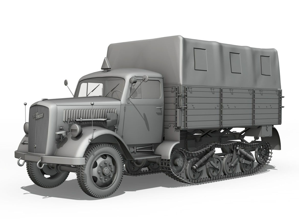 opel blitz maultier – half-truck cargo truck 3d model 3ds fbx c4d lwo obj 269956