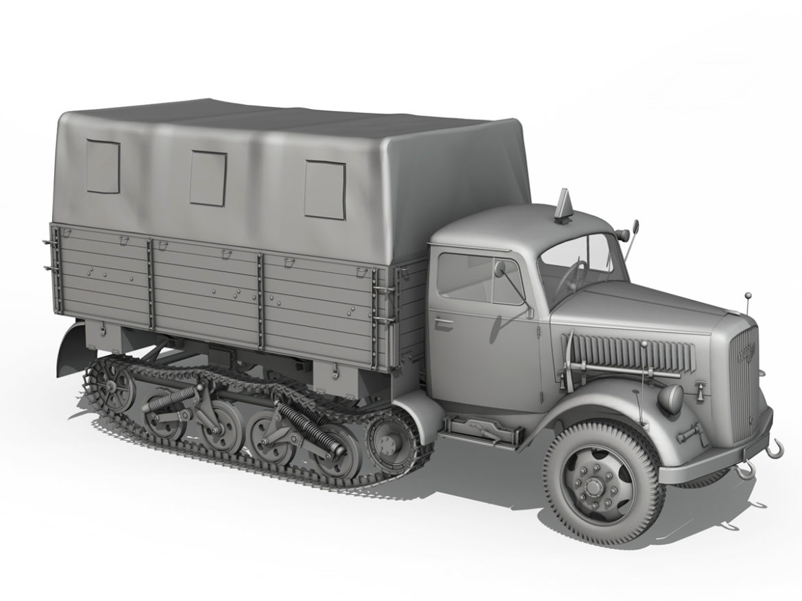 opel blitz maultier – half-truck cargo truck 3d model 3ds fbx c4d lwo obj 269961