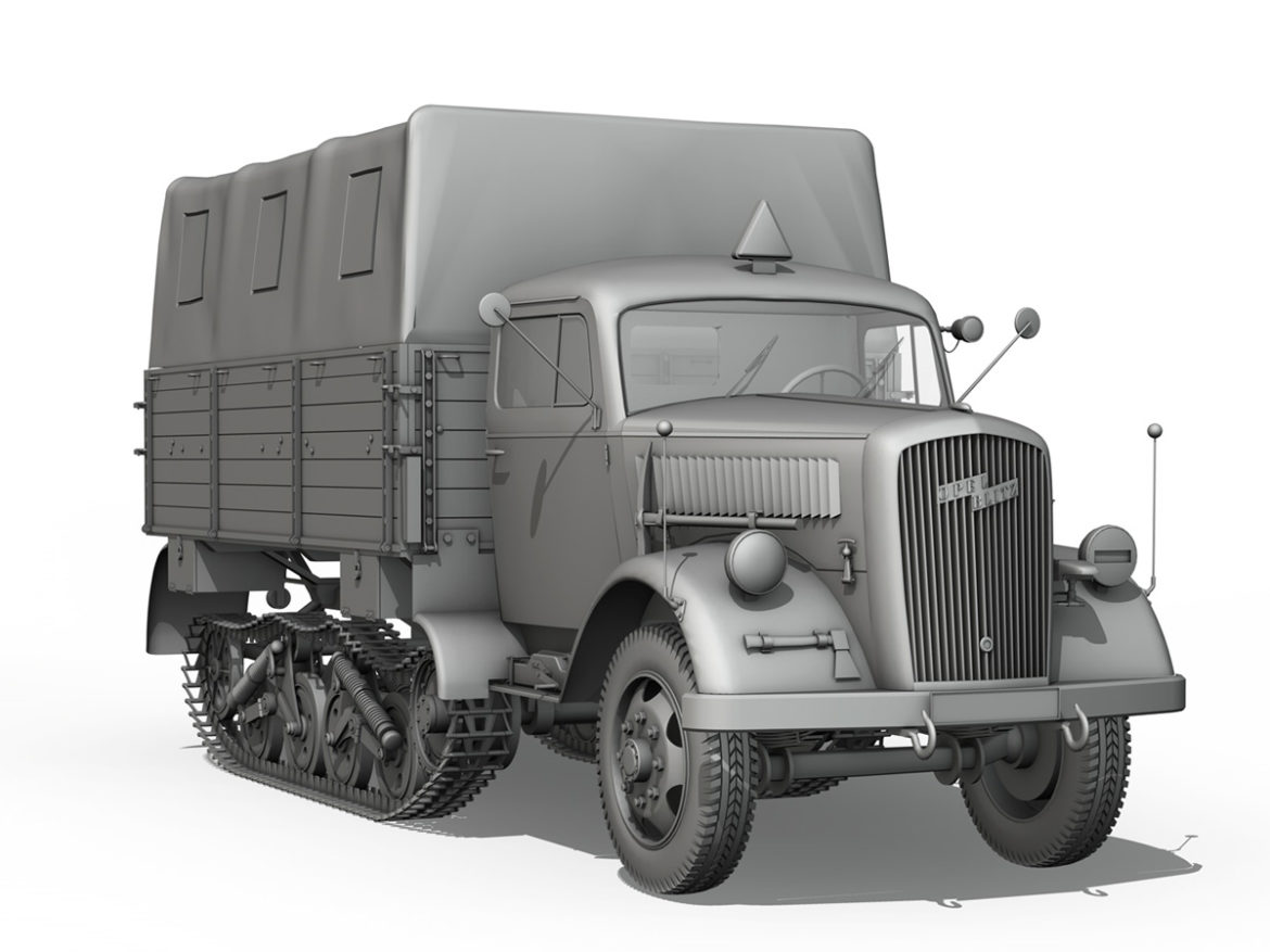 opel blitz maultier – half-truck cargo truck 3d model 3ds fbx c4d lwo obj 269962