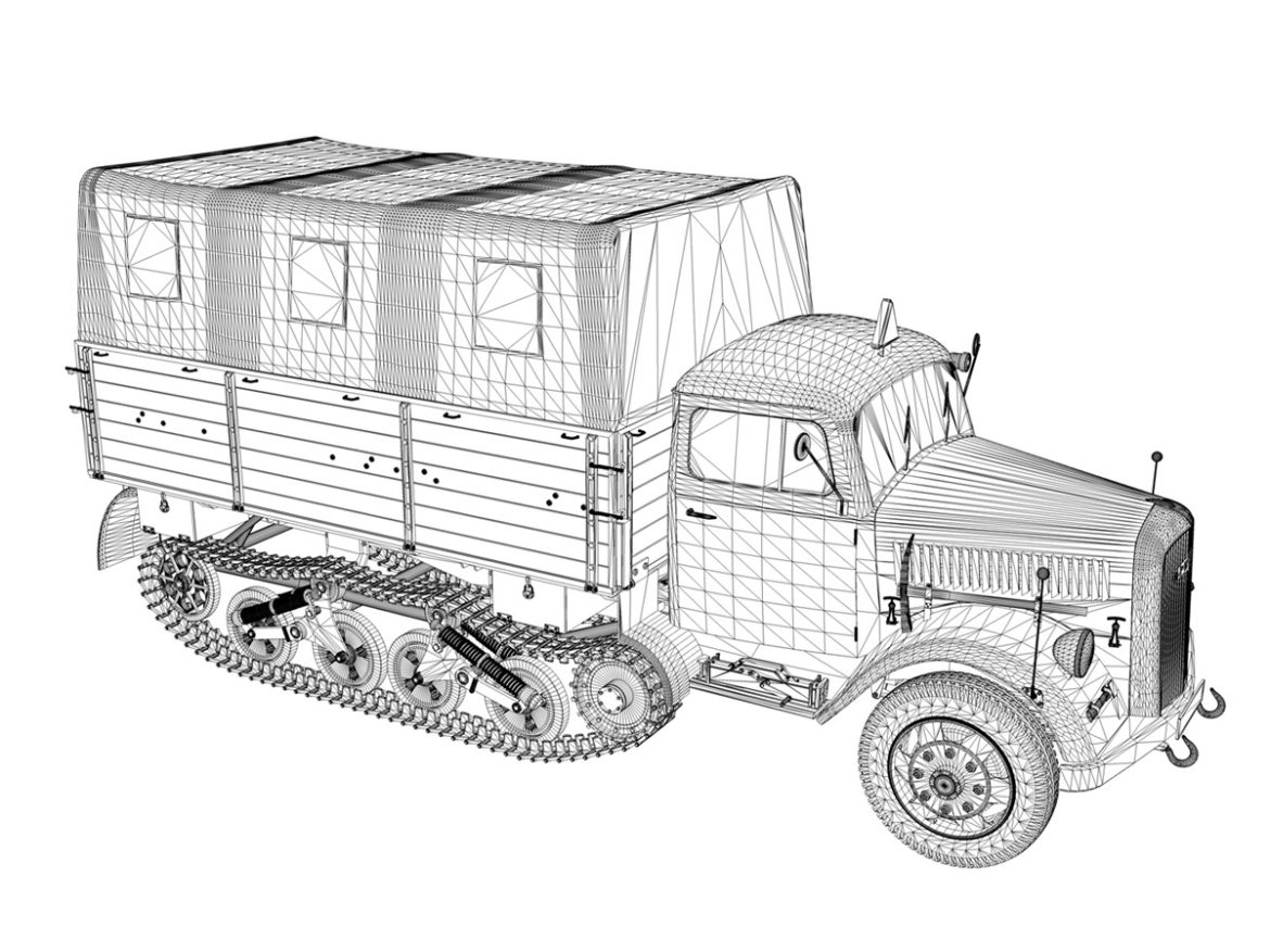 opel blitz maultier – half-truck cargo truck 3d model 3ds fbx c4d lwo obj 269965