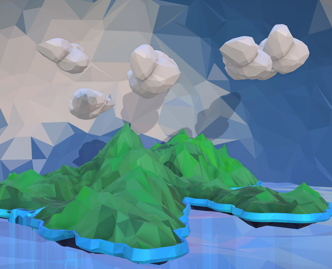 polygon art green waterfall island mountain 3d model max fbx ma mb tga targa icb vda vst pix obj 270062