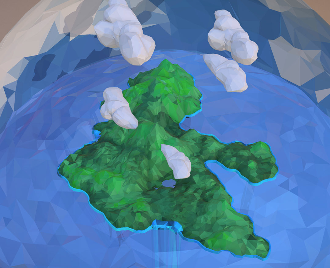 polygon art green waterfall island mountain 3d model max fbx ma mb tga targa icb vda vst pix obj 270077