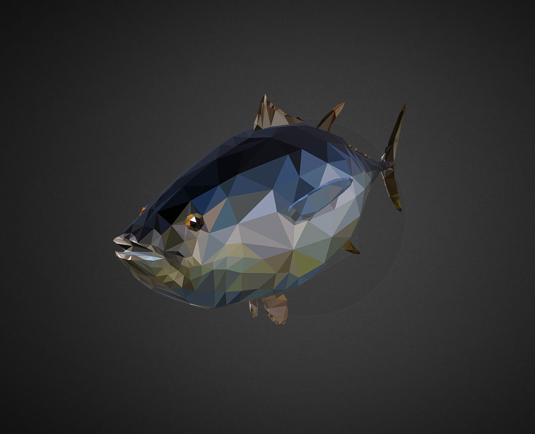 tuna low polygon art ocean fish 3d model 3ds  fbx ma mb tga targa icb vda vst pix obj 270105