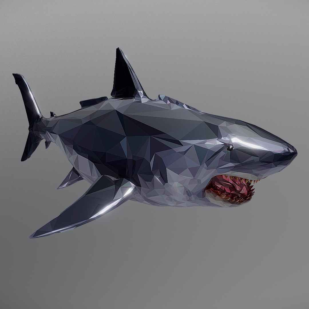 Dark Shark Low Polygon Art Ocean Fish 3d Model 3d Model – Buy Dark 