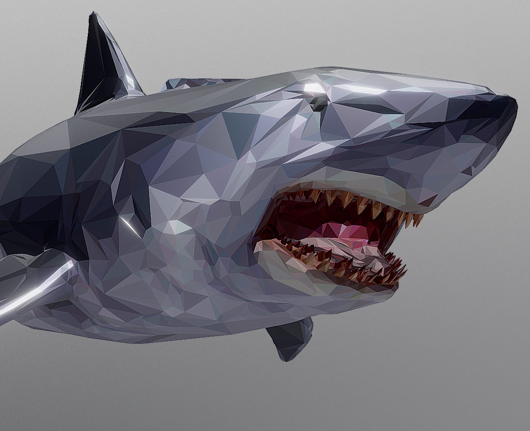dark shark low polygon 3d model 3ds max fbx ma mb tga targa icb vda vst pix obj 270310