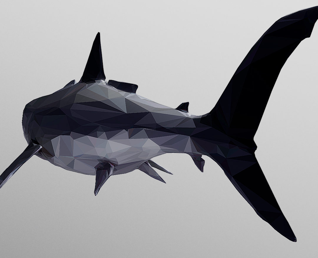 dark shark low polygon 3d model 3ds max fbx ma mb tga targa icb vda vst pix obj 270315