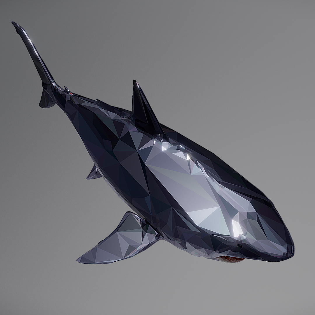 Dark Shark Low Polygon Art Ocean Fish 3D model 3D Model – Buy Dark ...