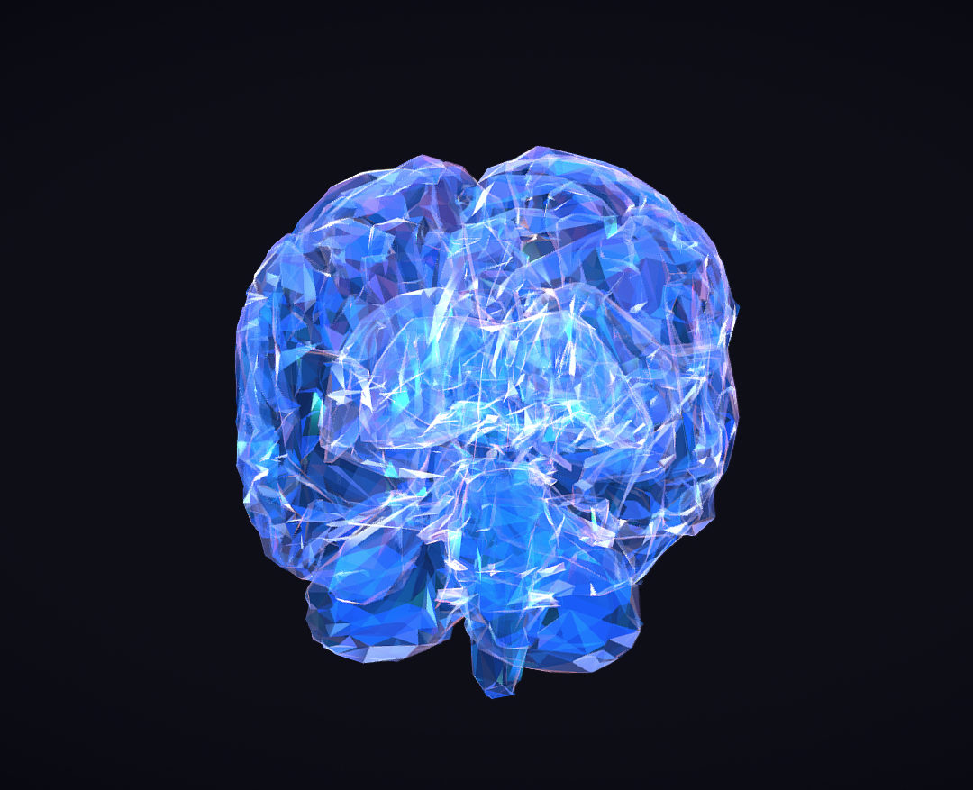 low polygon art medical brain roentgen 3d model 3ds 270616