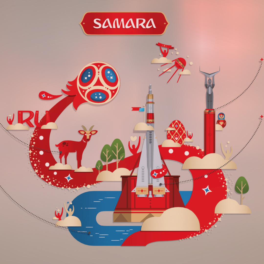 Official World Cup 2018 Russia host city SAMARA 3D Model 