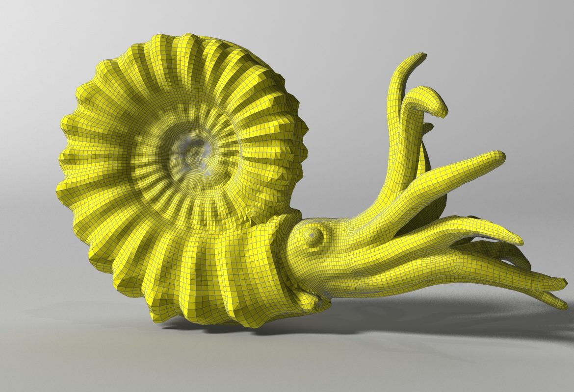 ammonite with complete underwater scene 3d model max fbx  obj 270749