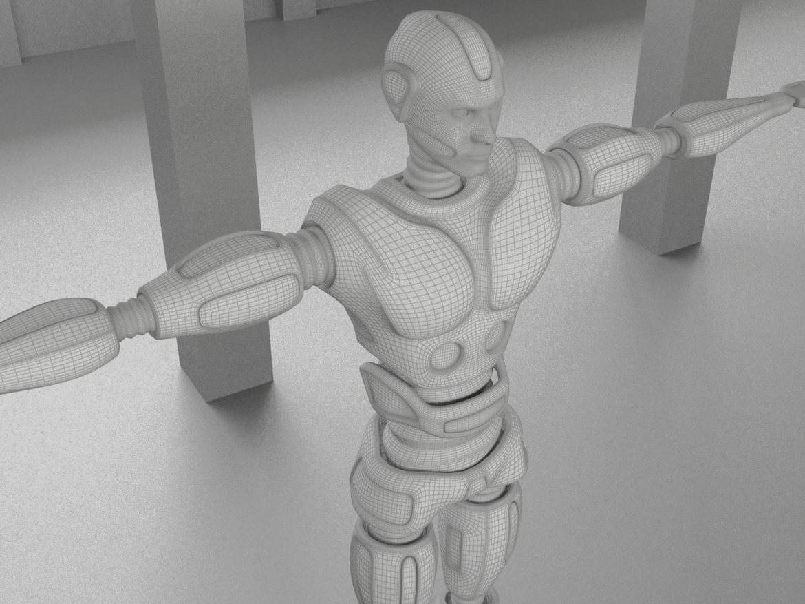 robot man character 3d model 3ds max fbx obj 271014