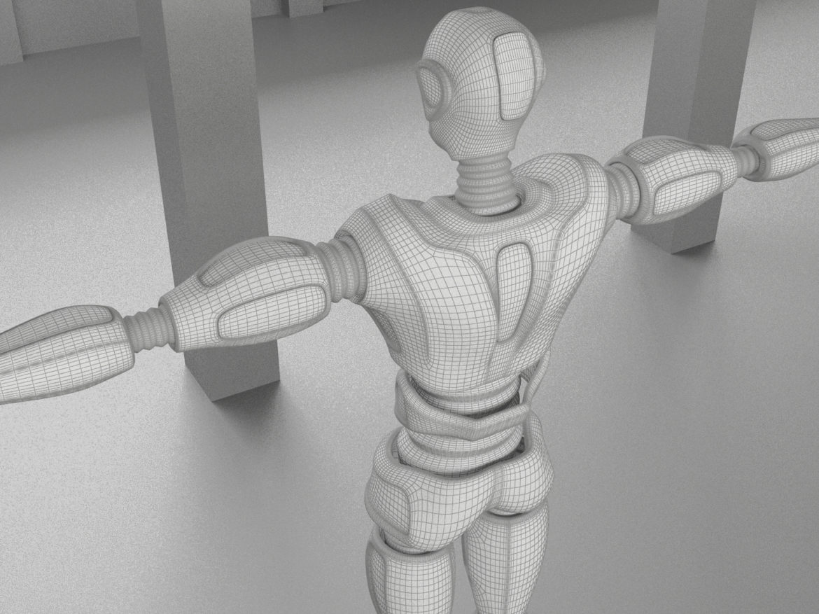 robot man character 3d model 3ds max fbx obj 271015